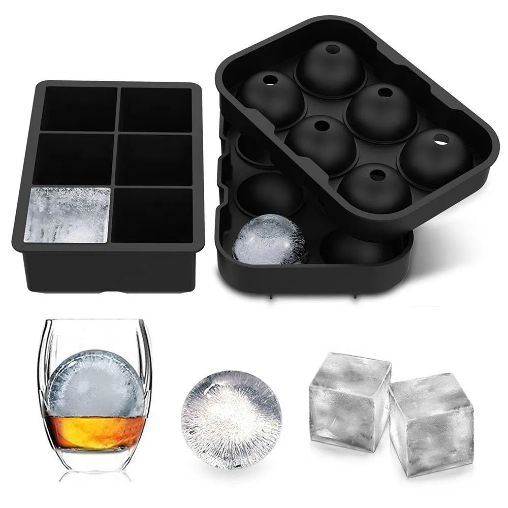 Large 6 Grid Round Square Ice Cube/Ball